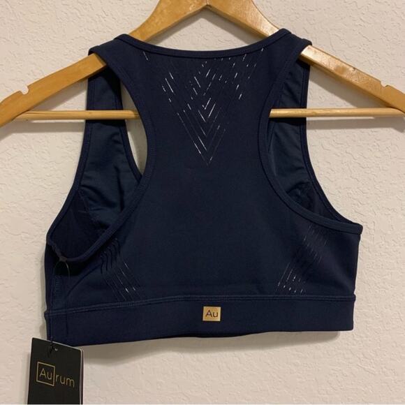 AUrum Activewear Navy Blue Hermosa Sports Bra in Total Eclipse - Picture 8 of 15